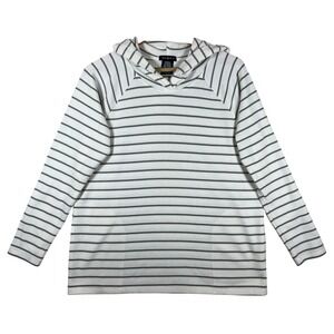 Max &‎ Mia Striped Waffle Knit Hoodie Long Sleeve Casual Comfy Medium Coastal